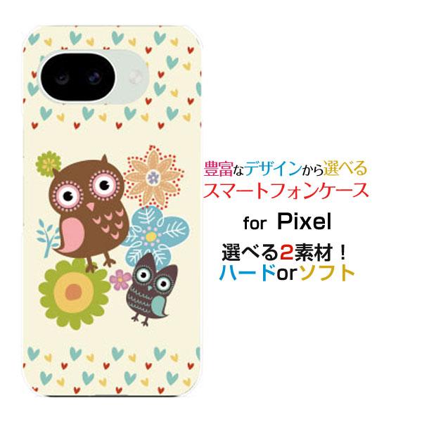 スマホケース Google Pixel 10a ハードケース/TPUソフトケース ふくろうとハート ...