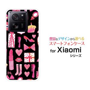 スマホケース Xiaomi 13T Pro シャオミ ハードケース/TPUソフトケース おしゃれアイテム（黒×ピンク） 服 靴 おしゃれ ワードロープ 黒｜orisma