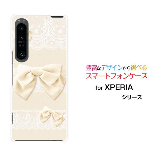 スマホケース XPERIA 1 V エクスペリア ハードケース/TPUソフトケース レース＆リボン ...