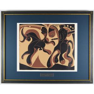 パブロ ピカソ 『 人間喜劇 より 裸のモデルと画家 』 版画 リトグラフ