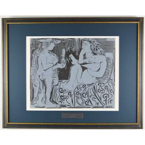 岡本 よし美 絵画 版画 木版画 人物画 花女童 送料無料 : アートフジ