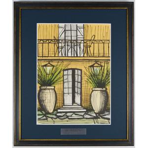 【F6号】ベルナール・ビュッフェ【アネモネ】 肉筆保証/サイン/油彩/絵画/額縁 SALE】［F6号］ベルナール・ビュッフェ肉筆保証/手描き/表裏