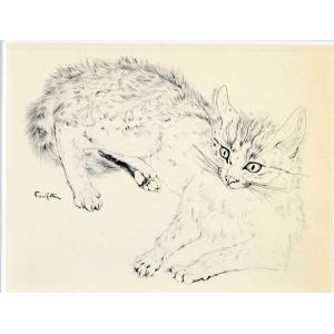 藤田 嗣治 「《 夜と猫 シリーズより》I 」...の詳細画像1