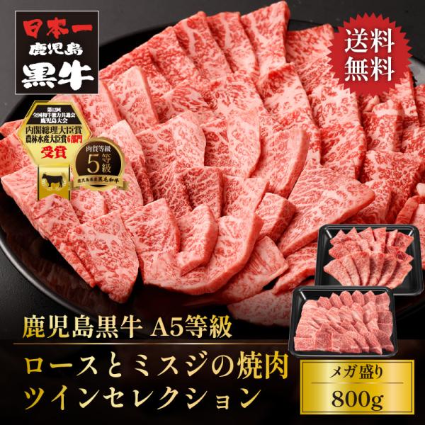 牛肉 焼肉 黒毛和牛 A5等級 ロース ミスジ 食べ比べ ツインセレクション 800g ギフト 爆買