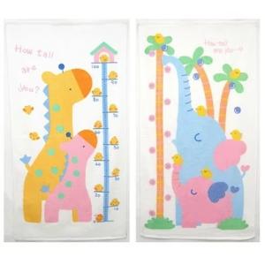 【日本製】身長計つきバスタオル きりんの親子 ぞうさんの親子 オリム  今治 身長計付き バスタオル...
