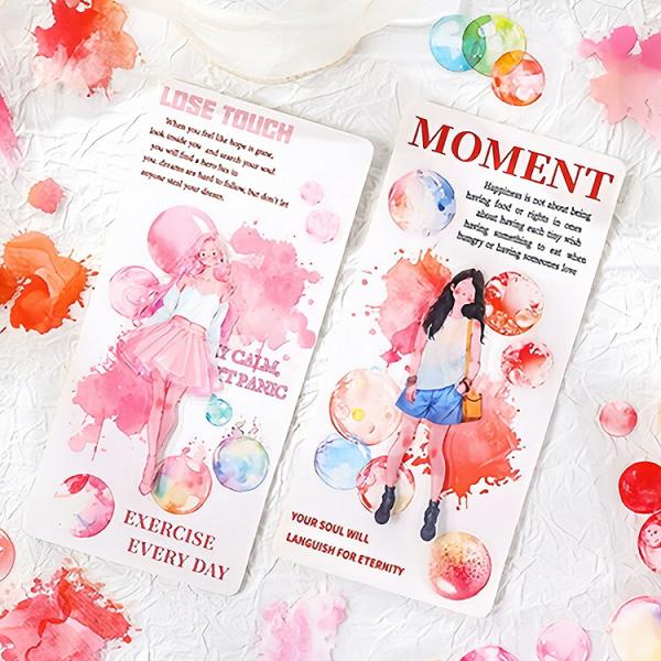 耐水シール ドット柄 ぼかし フレークシール PET コラージュ 素材 コラージュ シール あわ 泡...