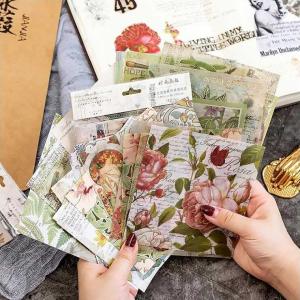 金箔押しレトロデザインペーパーとシールシートのセット