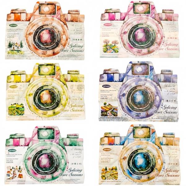 120枚 耐水シール 手描き風 挿絵 挿画 挿し絵 花柄 花畑 幻想的 道 道路 自然風景 ひまわり...