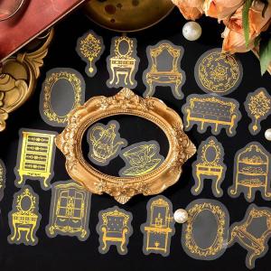 金箔押し クリアシール 透明シール 30枚 海...の詳細画像1