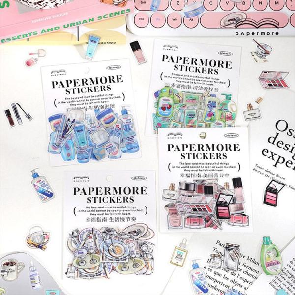 海外ステッカー クリアシール 耐水 コラージュ 素材 PET ステッカー スクラップブッキング イン...