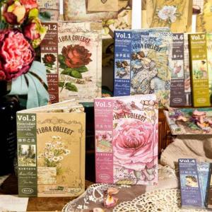 海外 背景紙 本タイプ 両面印刷 大き 華やか 素材紙ブック