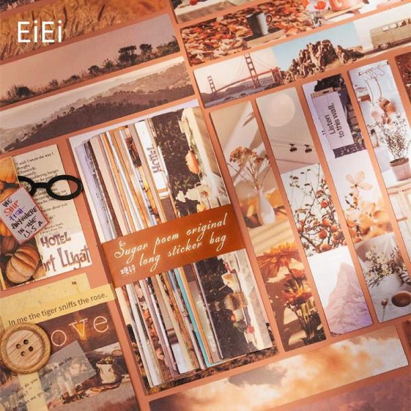 即日出荷 海外シール インスタ風 縦長 ステッカー コラージュ 素材 デコレーション 手帳 デコ 素...