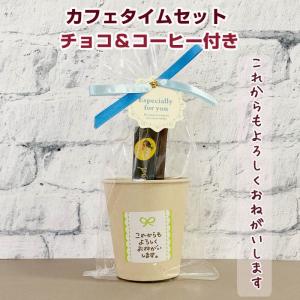 在庫限り！ チョコレート付きカフェタイムセット * これからもよろしくお願いします 緑リボン * ホワイトデー 退職お礼お菓子 コーヒーギフト