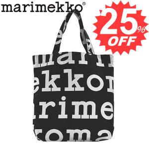 マリメッコ バッグ トートバッグ MARIMEKKO SHOPPERS 47312 NOTKO LOGO 911 BLACK/OFF WHITE  100% COTTON  比較対照価格12,960 円｜oroshiya