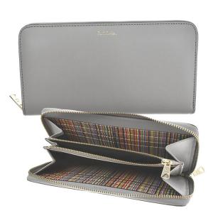 ポールスミス 財布 長財布 PAUL SMITH  M1A4778 MEN WALLET LG ZIP INTMUL 70 GREY BMULTI 牛革｜oroshiya