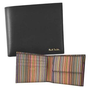 ポールスミス 財布 二つ折り財布 PAUL SMITH  M1A4833 MEN WALLET BF COIN INTMUL 79 BLACK BMULTI 牛革  比較対照価格30,800 円｜oroshiya