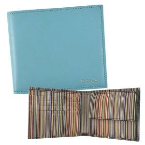 ポールスミス 財布 二つ折り財布 PAUL SMITH  M1A4833 MEN WALLET BF COIN INTMUL 42 TURQUOISE BMULTI   比較対照価格30,800 円｜oroshiya