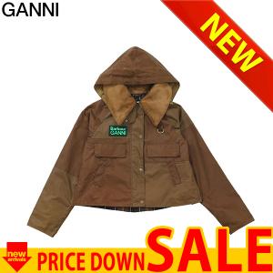 ガニー レディース ジャケット GANNI CHAQUETA LWX1386 GANNI BLOCK SPEY SN91 TAN/SAND/CLA   サイズ：10  比較対照価格77,000 円｜oroshiya