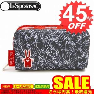 レスポートサック LeSportsac 6511-P737 RECTANGULAR COSMETIC ピーターイェンセン ポーチ SCRIBBLE RABBITS｜oroshiya