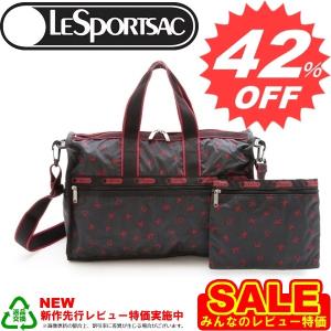 レスポートサック 新作 ボストンバッグ LESPORTSAC Medium Weekender 7184 D539 Red Dancing Bows print｜oroshiya