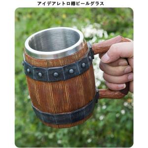 海賊ジョッキ600ml大容量樽型ジョッキ模造木...の詳細画像3