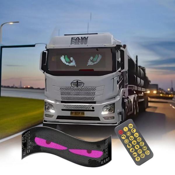 デビルアイledライト車スクリーントラックDIYテキストパターンダイナミックLEDスマートカラフルア...