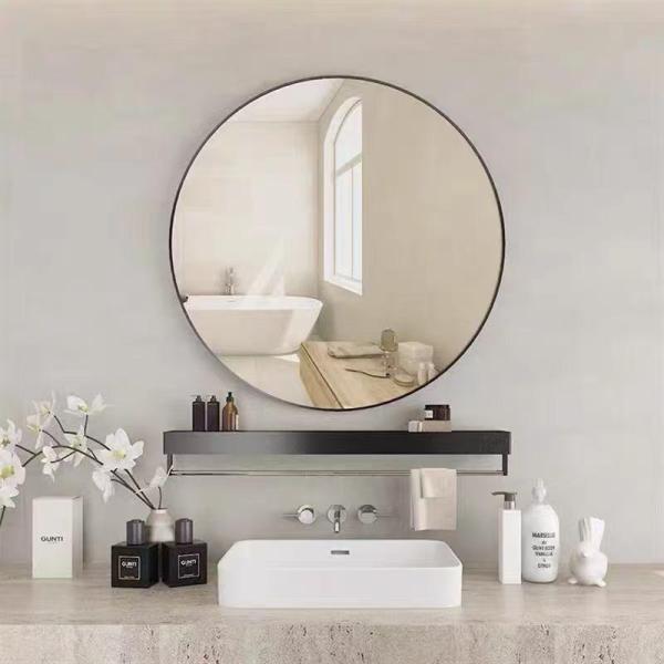 姿見鏡 壁掛け鏡 丸 バスルームミラー 全身鏡 アルミ 壁掛けミラー おしゃれ 洗面 鏡 化粧  玄...