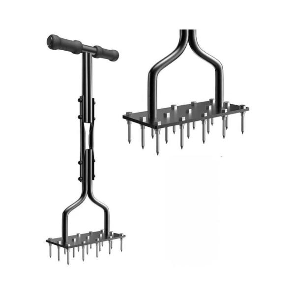 芝生庭用ヤードエアレーター庭の芝生エアレーションツール|芝生エアレータースパイク手動ツール15鉄スパ...