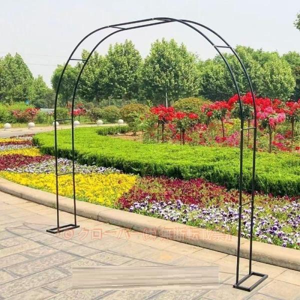 バラのアーチ ブラックアイアン ガーデンアーチ つる植物用 DIY ピークル 組立簡単でがっちり 幅...