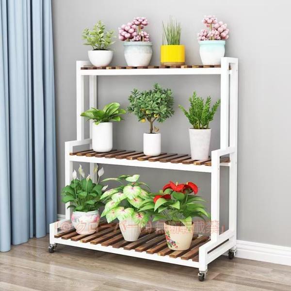 フラワースタンド 2段/3段 観葉植物ラック キャスター付き ピークル 室内屋外プランタースタンド ...