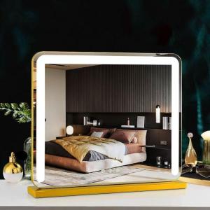 女優ミラー 卓上/壁掛け 大型 LED3色調光 明るさ調節 10倍拡大鏡付き 幅50×42/60×52cm選択可 ハリウッドミラーでメイクが均一に決まる