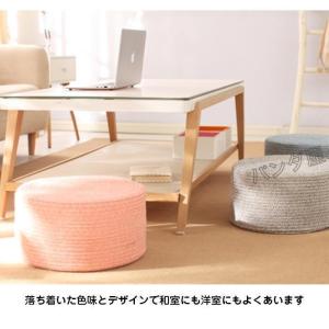 丸クッション直径40cm高さ20cmオットマン...の詳細画像4