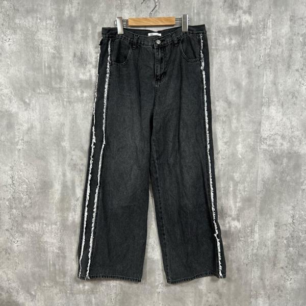 JAVA ジャバ クラシカルエルフ デニムパンツ サイドフリンジライン XL 黒 ■■ レディース