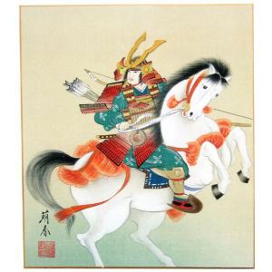 肉筆色紙　季節春　武者　奥田萌春｜orudo