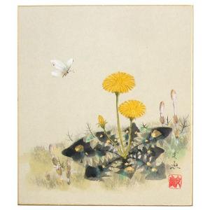 高級色紙「蒲公英（たんぽぽ）」文魚（色紙絵） : 掛け軸・絵画の専門