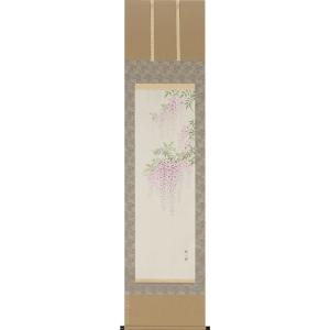 掛軸 肉筆 菖蒲 尾上晩翠画(掛け軸 半切立）幅44.7cm×長さ163.5cm : 大
