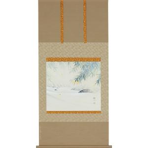 掛軸 肉筆 菖蒲 尾上晩翠画(掛け軸 半切立）幅44.7cm×長さ163.5cm : 大