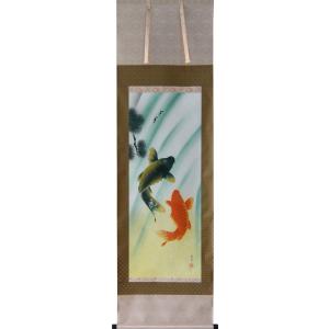 【幸福】運気上昇　鯉と睡蓮の日本画 74cm x 55cm 幸福】運気上昇 鯉と睡蓮の日本画 74cm x 55cm - メルカリ