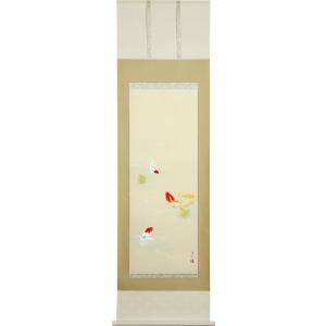 掛軸 彩色山水 林田玄洋画 (掛け軸 九寸立）幅37.2cm×丈180cm : 大瑠堂