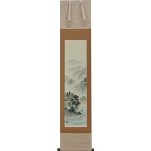 掛軸 (掛け軸) 四季山水 秋「紅葉錦衣」 近藤玄洋 尺三立 約横44.5×縦