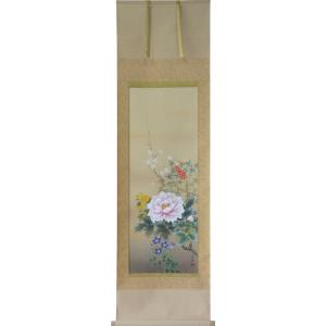 掛軸 四季花 石田大寿作(掛け軸 尺五立) : 大瑠堂 - 通販 - Yahoo 