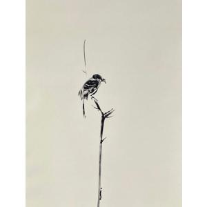 掛軸 宮本武蔵 複製画(枯木にもず)(掛け軸 ...の詳細画像1
