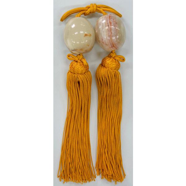 風鎮　オニキス玉子型(房金茶)