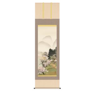 掛け軸 水墨山水 (渋谷昭三) （掛軸小物なし） 【掛軸】 : 掛け軸