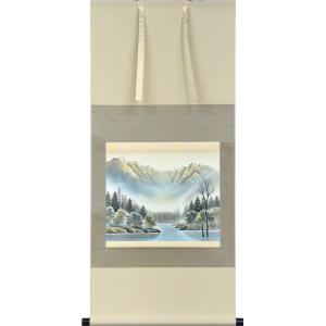 掛軸 竹に雀 金子華春画(掛け軸 F6小判横)長さ114.5cm×幅51.5cm : 大瑠