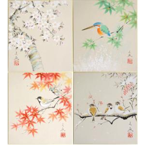 掛軸 松竹梅鶴亀 香泉画 (掛け軸 尺五立) 幅54cm×丈185cm : 大瑠堂