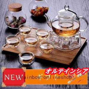 茶器セットガラスポットティーポットティーカップ耐熱透明急須水出し茶ポットプレゼントギフトポータブル茶器