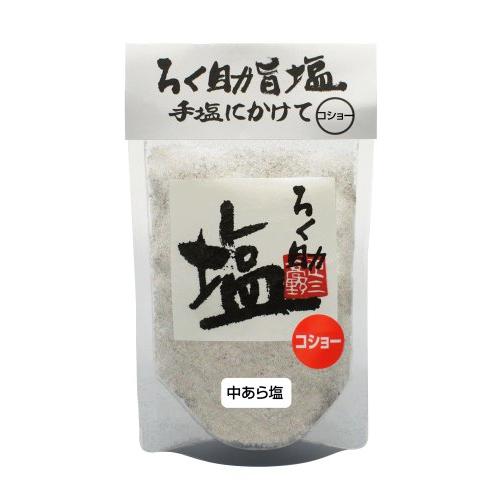 ろく助 塩 中あら塩(コショー) 200ｇ 干椎茸・昆布・干帆立貝のうま味をプラス