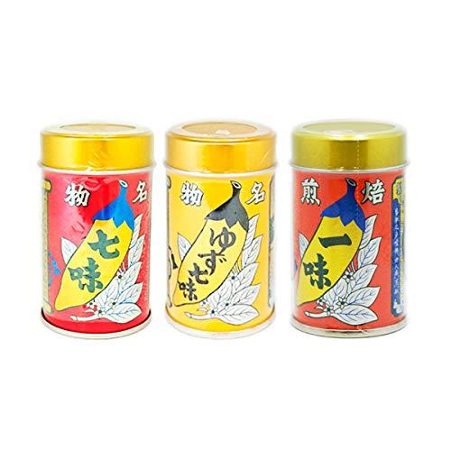 八幡屋礒五郎 唐からし3缶セット（七味唐辛子 一味・七味・ゆず七味） カンブリア宮殿