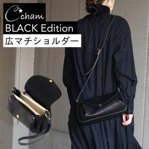 【極美品】Hush Tug レザー ショルダーバッグ 斜め掛け マチあり 黒 広マチミニショルダーバッグ 斜め掛け CHAM チャム 日本製 お財布